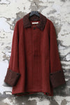 AVIVA JIFEI XUE 25 Autumn/Winter A-line Contrast Color Mac Jacket AJX-FW25-ALCMC-MRBWH-Madder Red